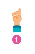 Symbolische Hand welche die Nummer 1 macht