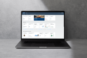Ansicht des Fiori Launchpad auf einem Laptop